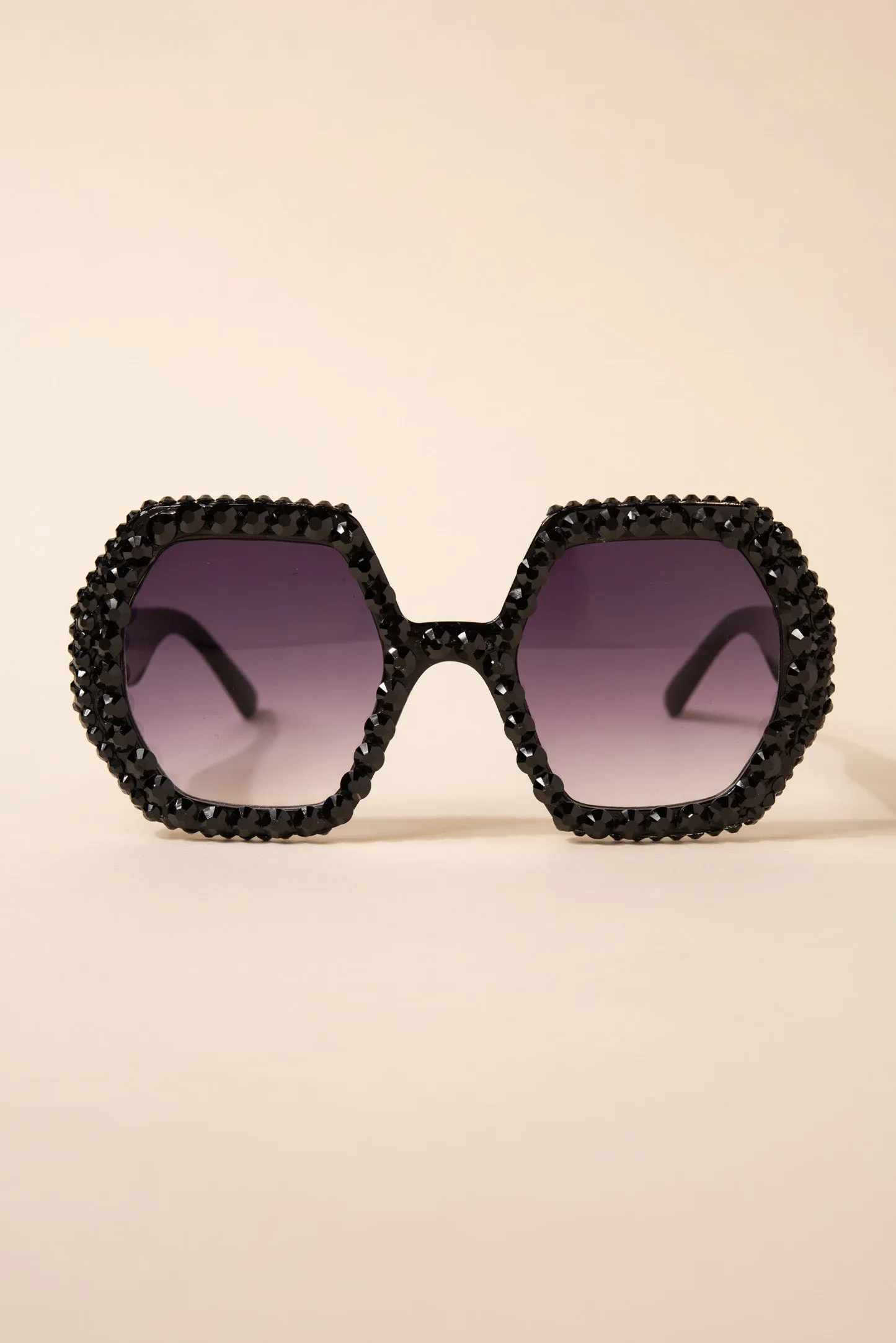 Regina Hexagon Frame Rhinestone Sunglasses