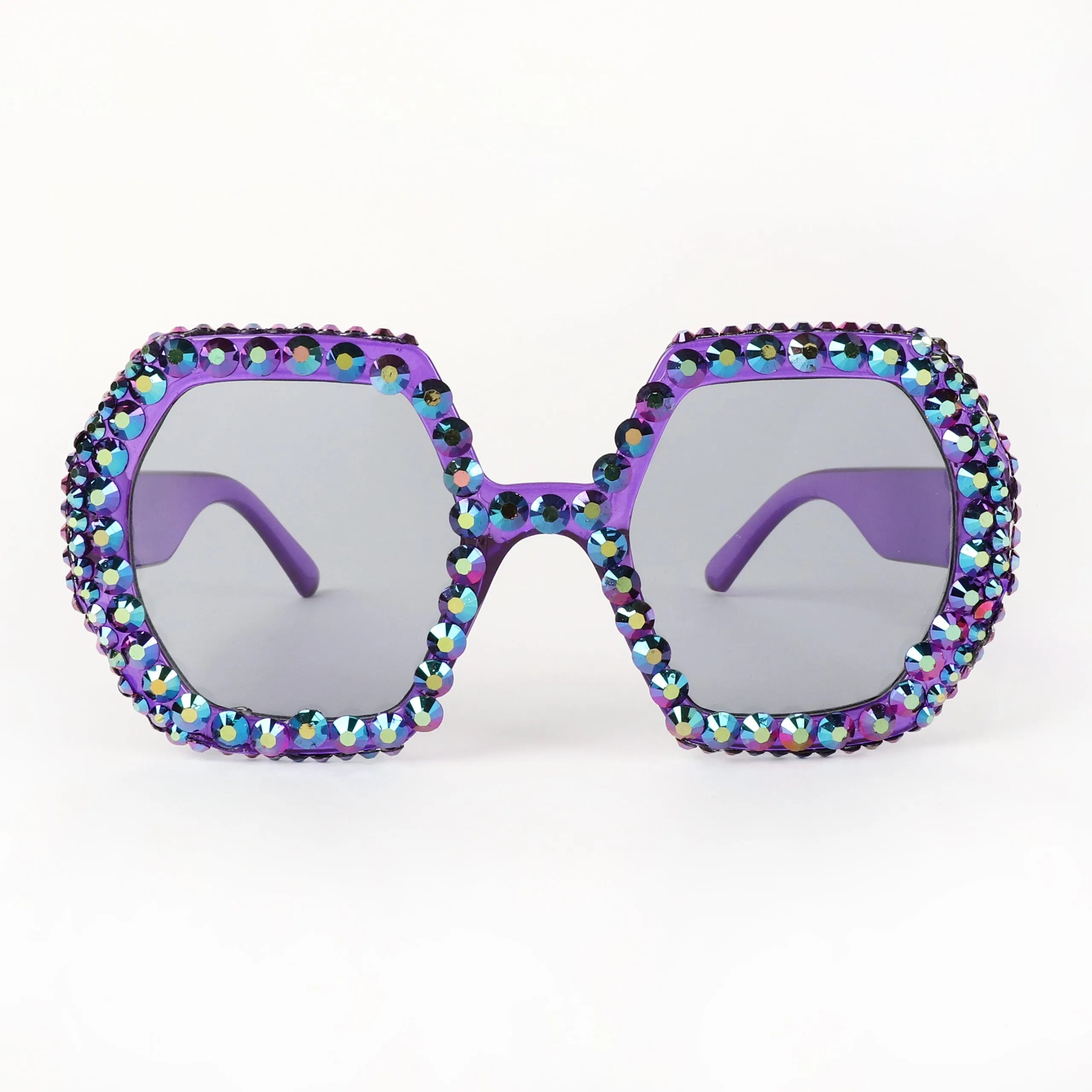 Regina Hexagon Frame Rhinestone Sunglasses