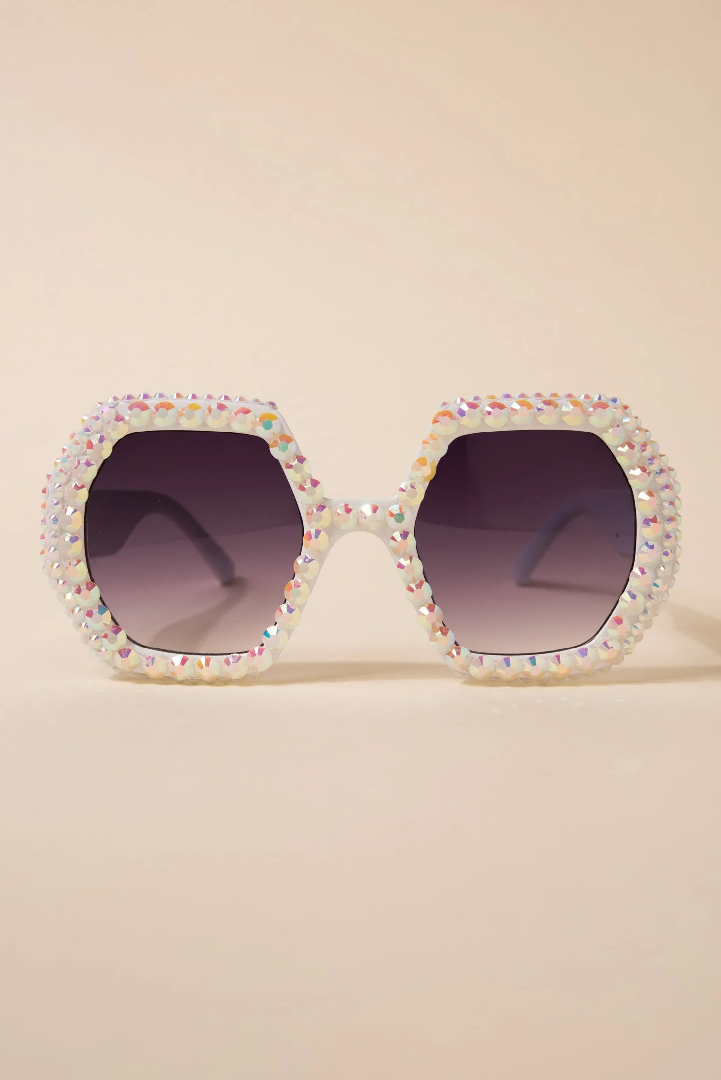 Regina Hexagon Frame Rhinestone Sunglasses