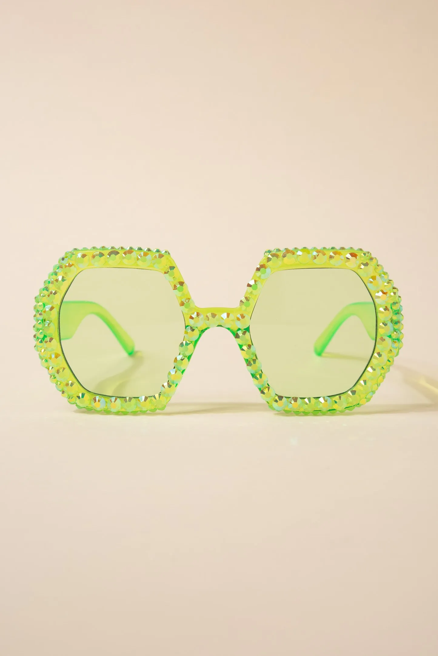 Regina Hexagon Frame Rhinestone Sunglasses