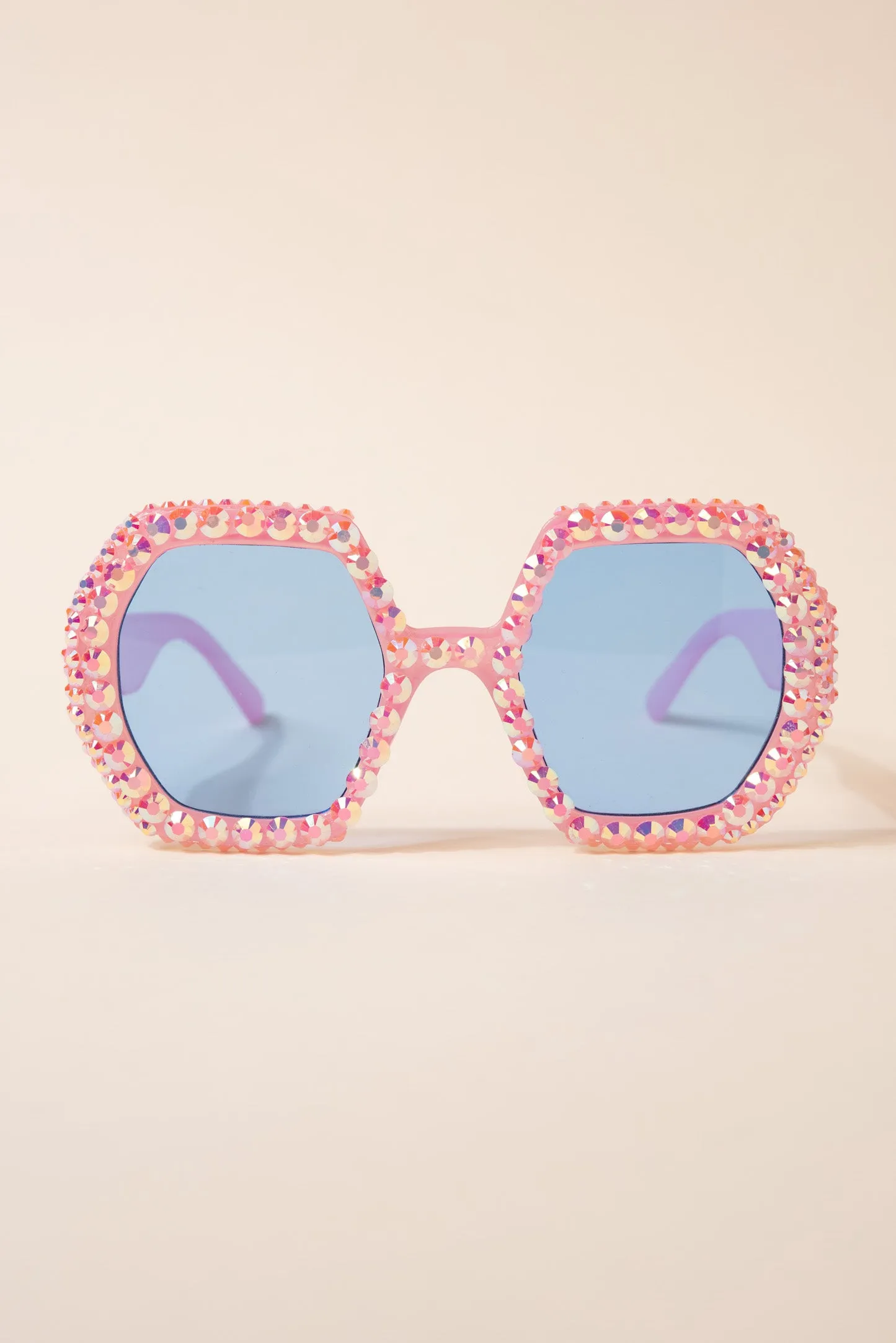 Regina Hexagon Frame Rhinestone Sunglasses