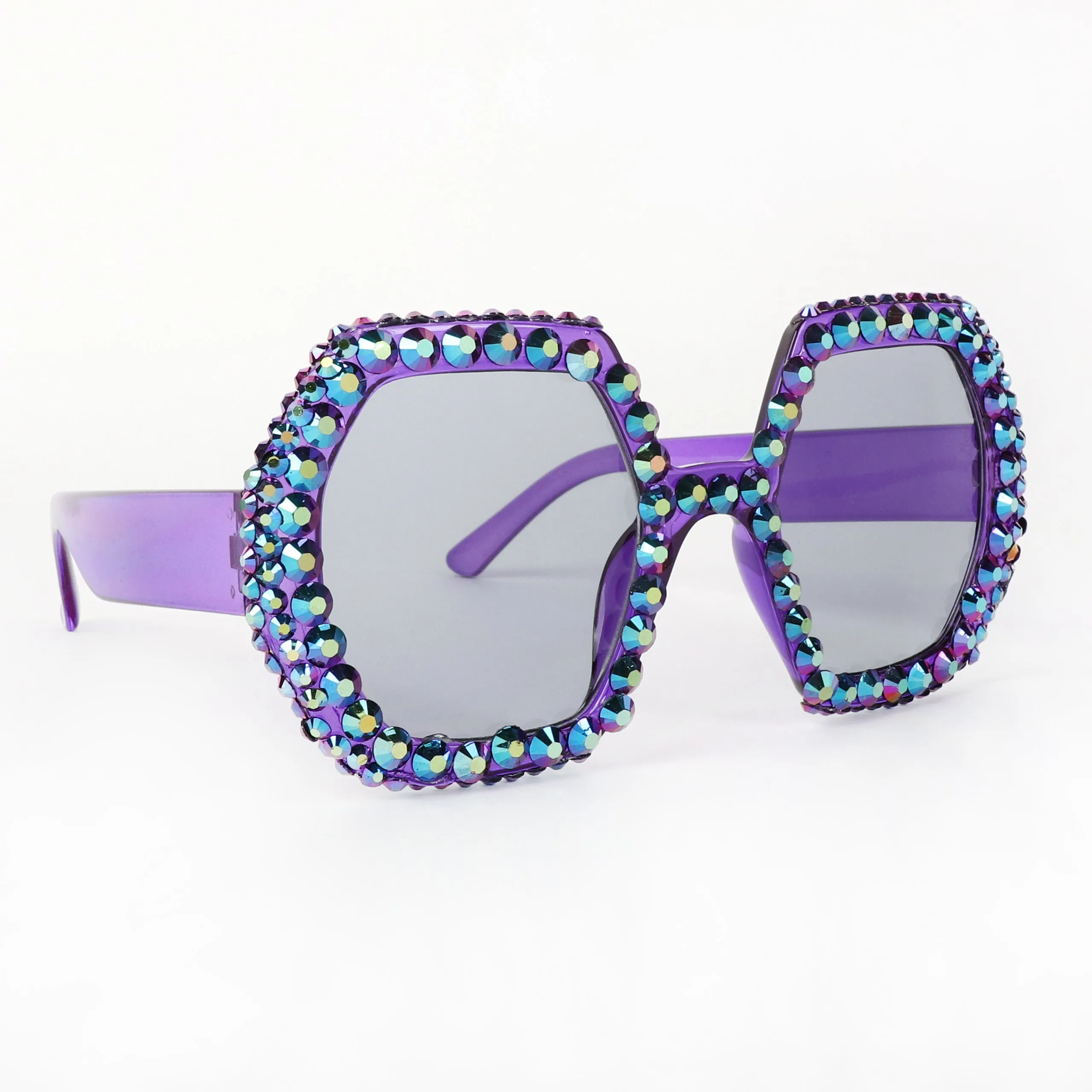 Regina Hexagon Frame Rhinestone Sunglasses