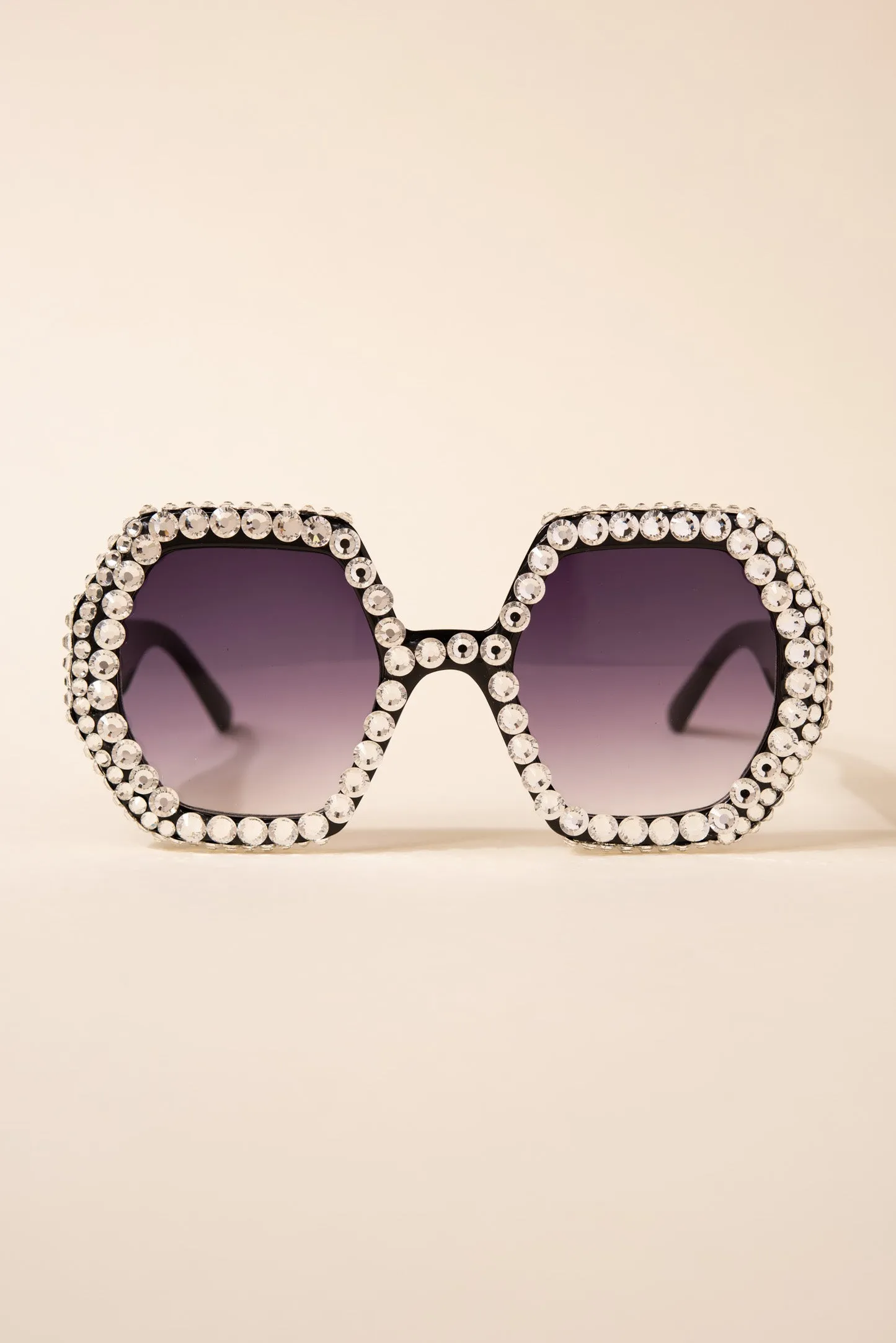 Regina Hexagon Frame Rhinestone Sunglasses