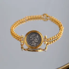 Roman Ancient Coin Bracelet Sterling Silver