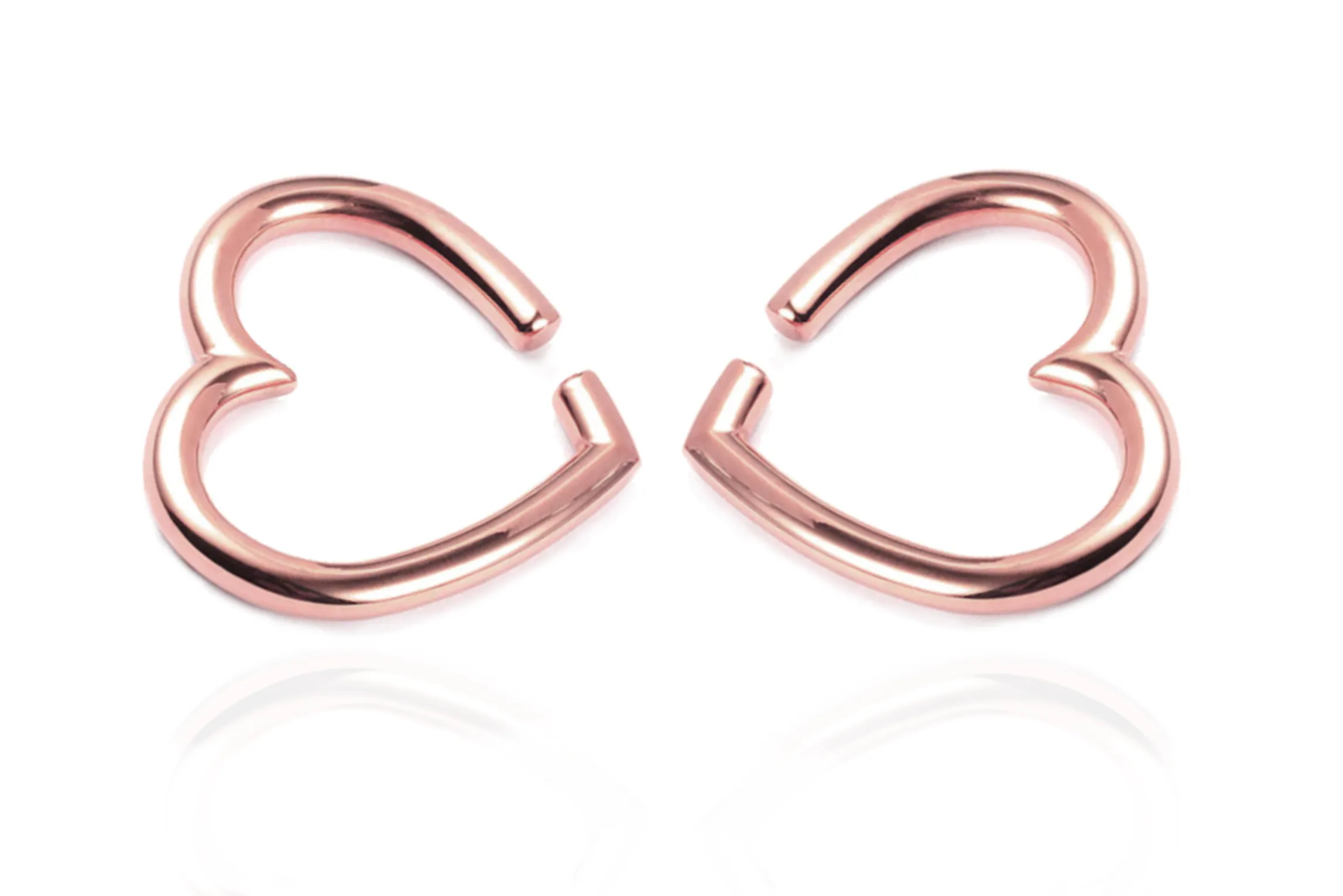 Rose Gold Heart Ear Weights