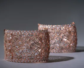 Rozana Crystal Embellished Cuff - Rose Gold Kada by Jaipur Rose Modern Indian Jewelry