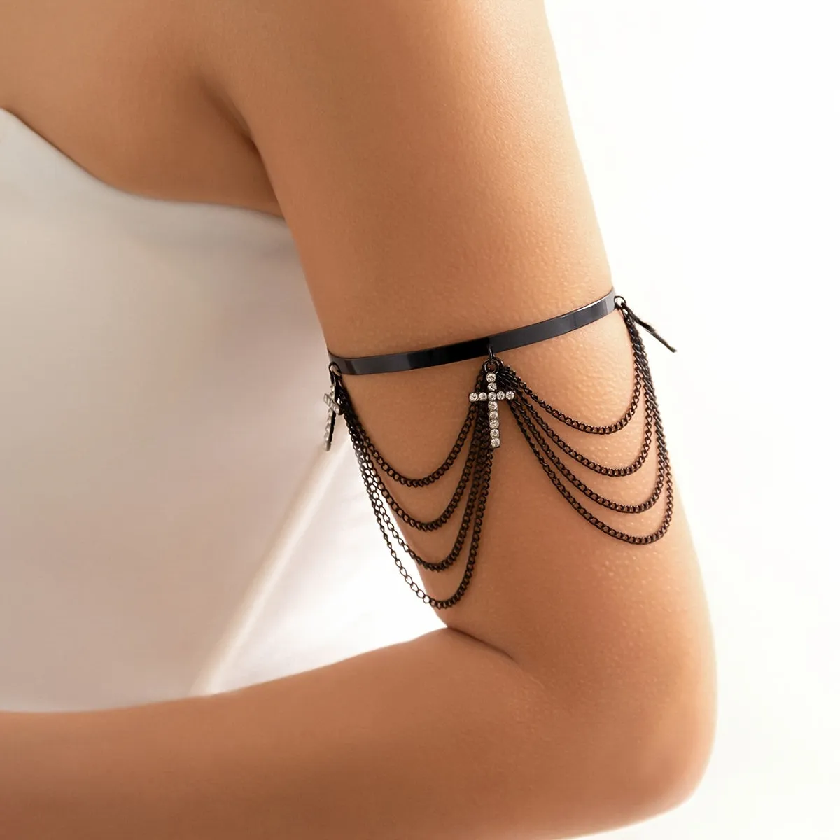 Stackable Tassel Chain Arm Bangle Adjustable Body Jewelry Decoration For Women & Girls 1 Pc