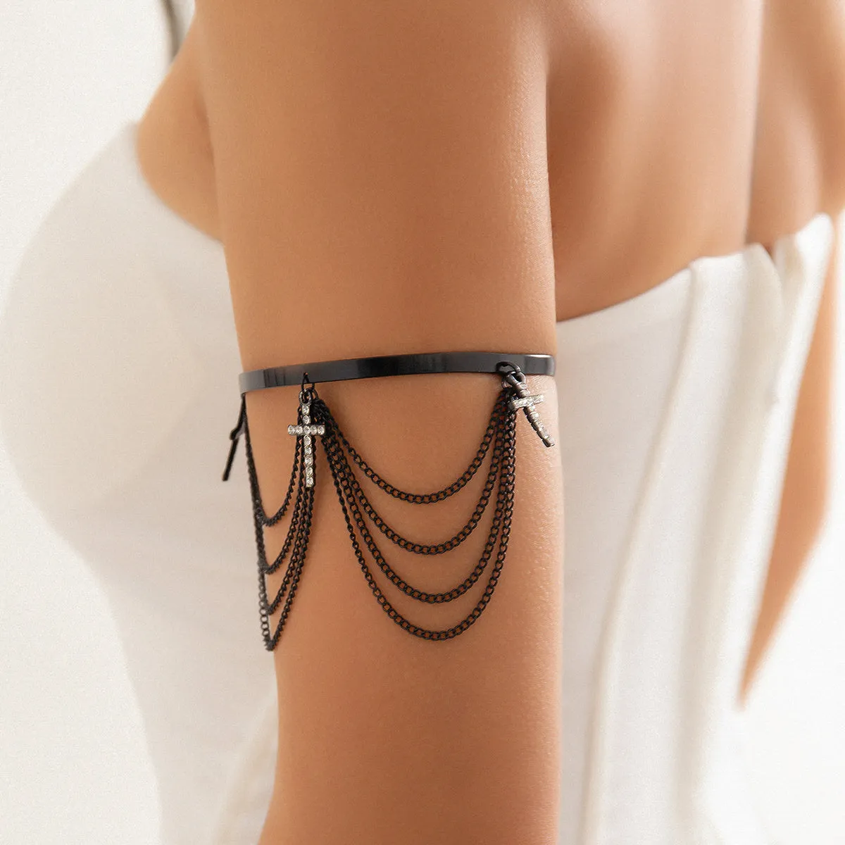 Stackable Tassel Chain Arm Bangle Adjustable Body Jewelry Decoration For Women & Girls 1 Pc