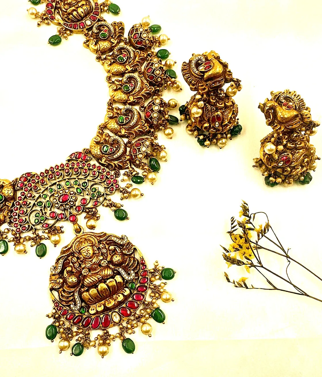 The Kamala Lakshmi Silver Necklace & Jhumkas