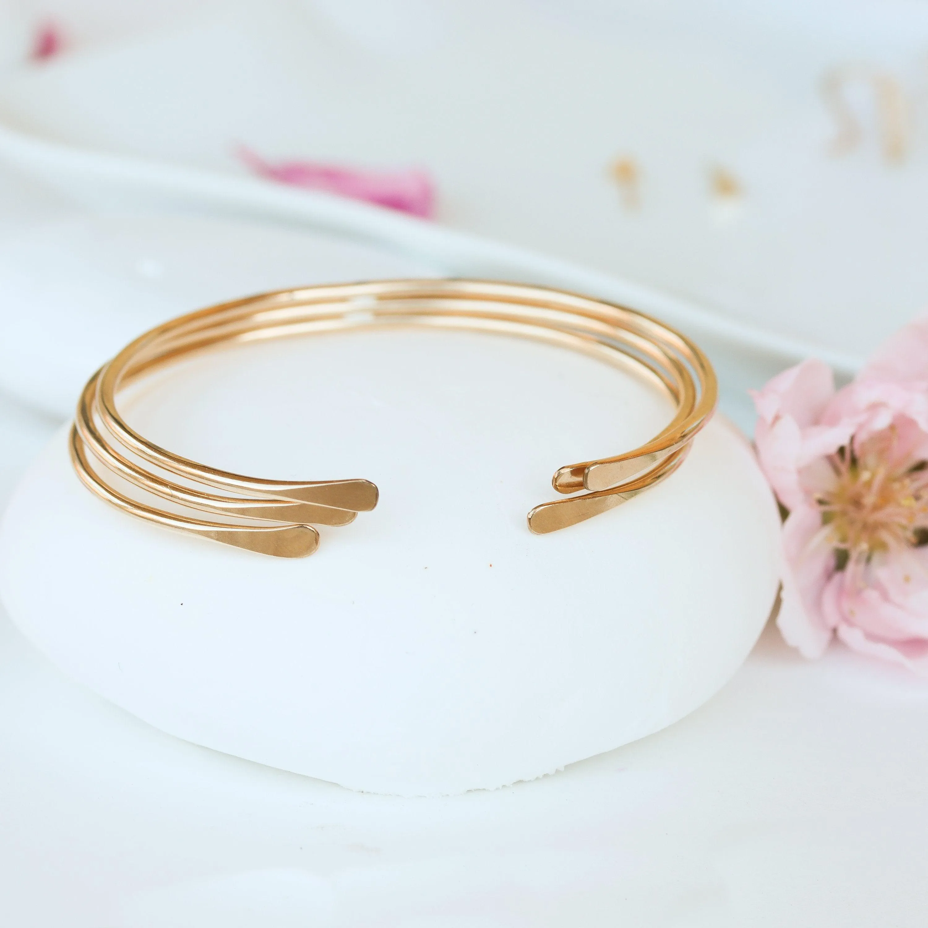 Thin 10K Gold Cuff Bracelet