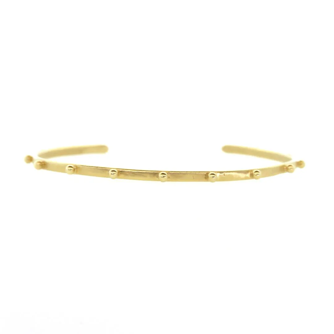 Thin Yellow Gold Stud Cuff