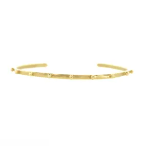 Thin Yellow Gold Stud Cuff