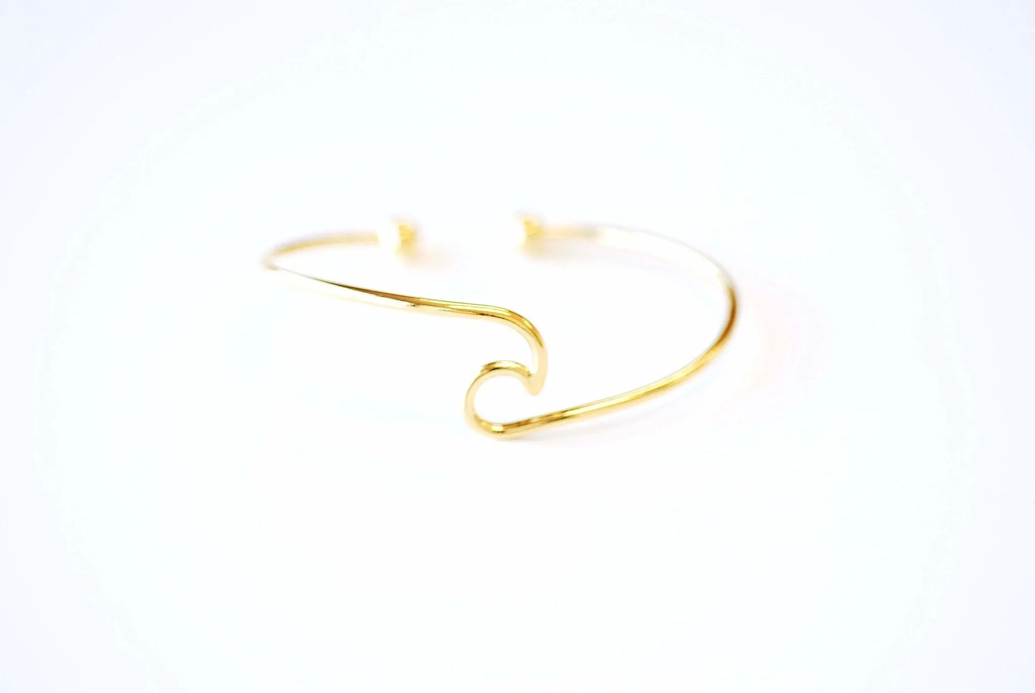 Wholesale Wave Bracelet - Wave Bangle - 925 Sterling Silver or 18k Gold - Adjustable Wave Bangle- Ocean - Wave - Island Jewelry, Beach Jewelry, 517