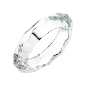 Wide Faceted Lucite Hinge Bangle