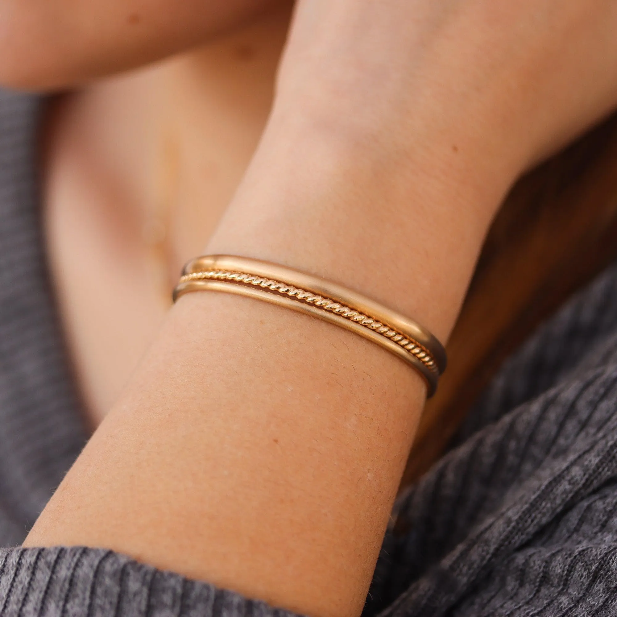 Wide Matte Gold Cuff Bracelet