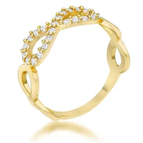 WildKlass 0.35ct CZ 14k Gold Plated Infinity Ring