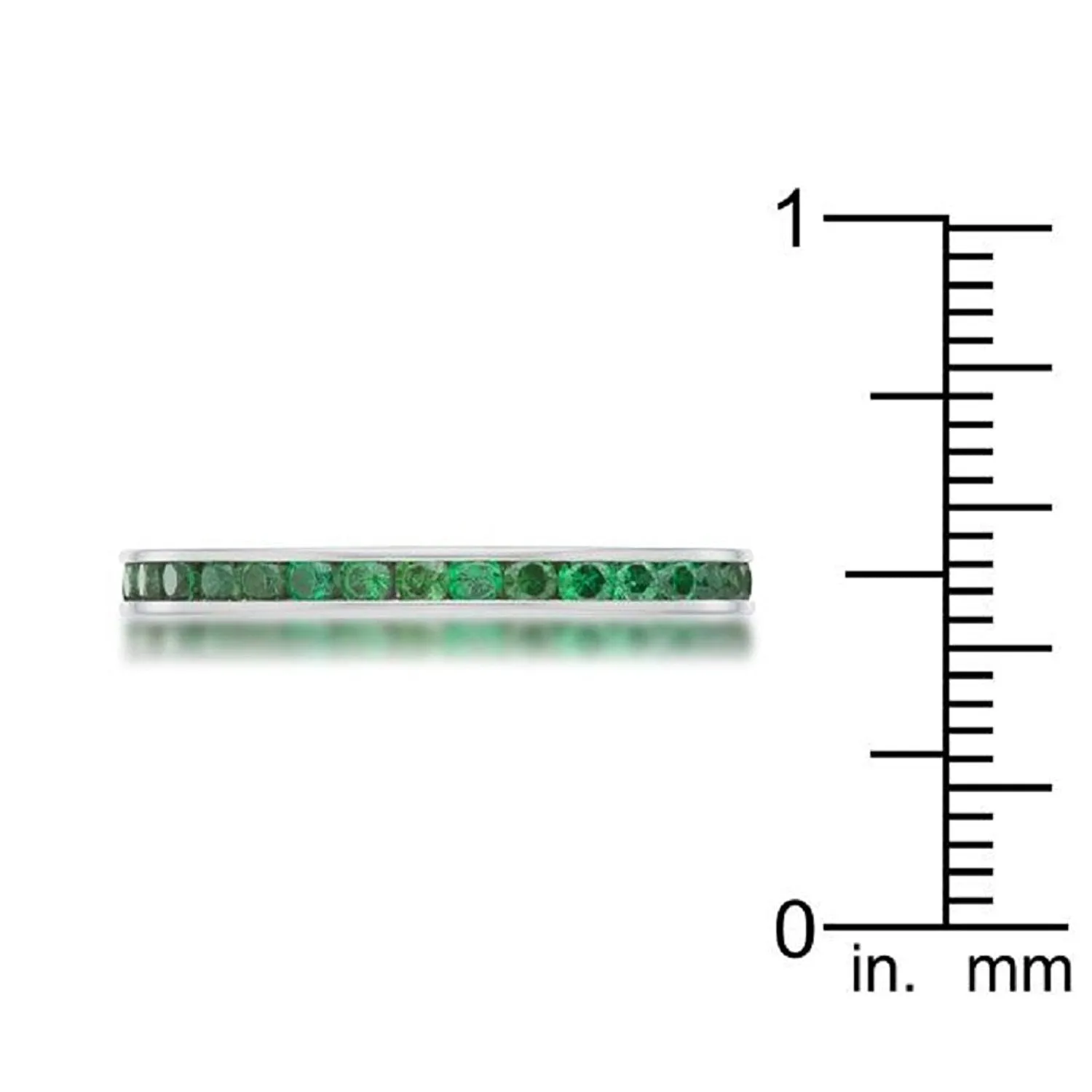 WildKlass 0.5ct Emerald CZ Stainless Steel Eternity Band