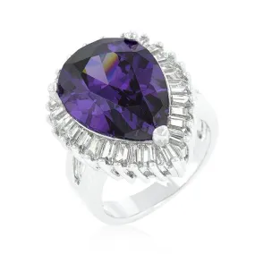 WildKlass Cubic Zirconia Purple and Clear Cocktail Ring