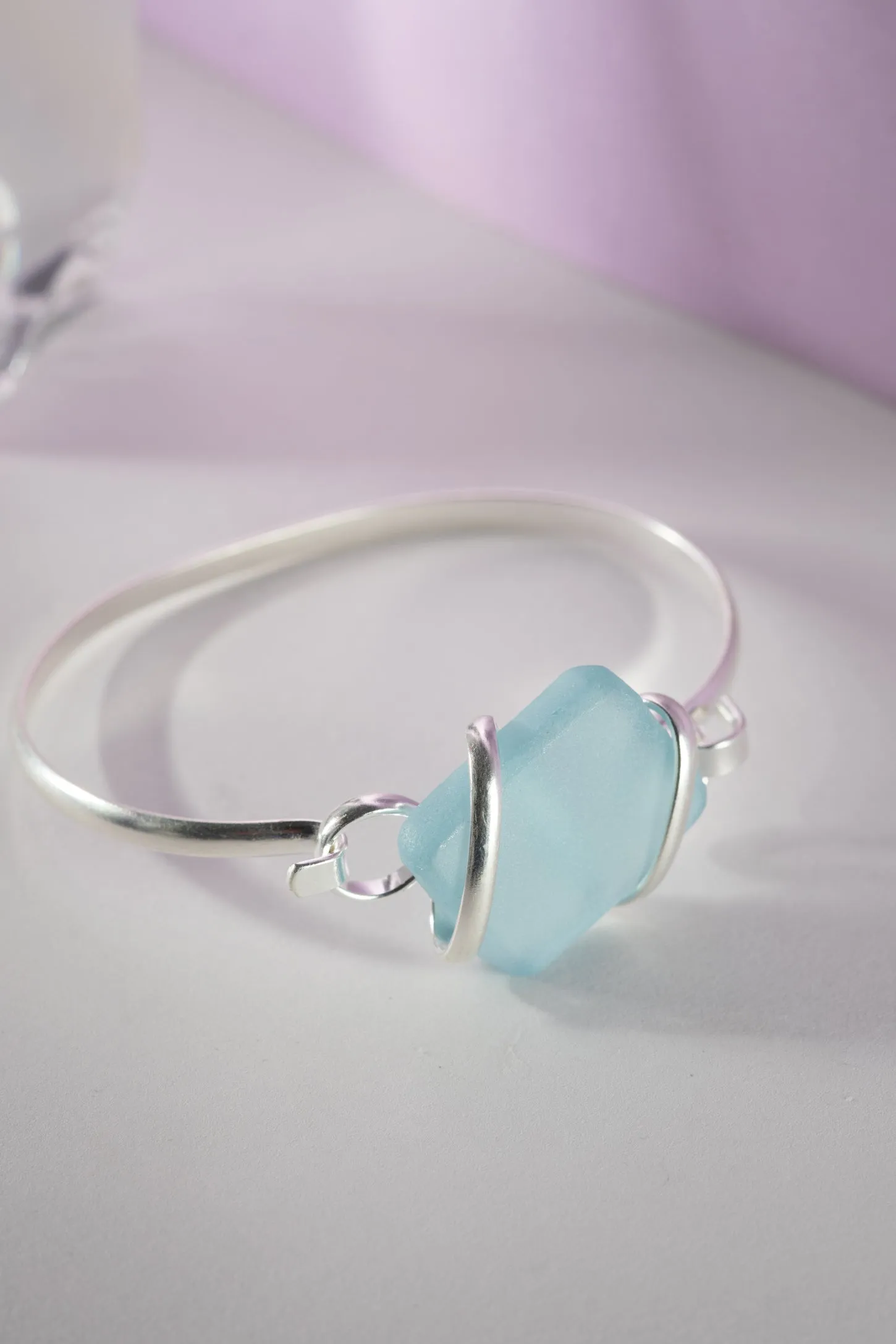 Wrapped Alpaca Sea Glass Bracelet