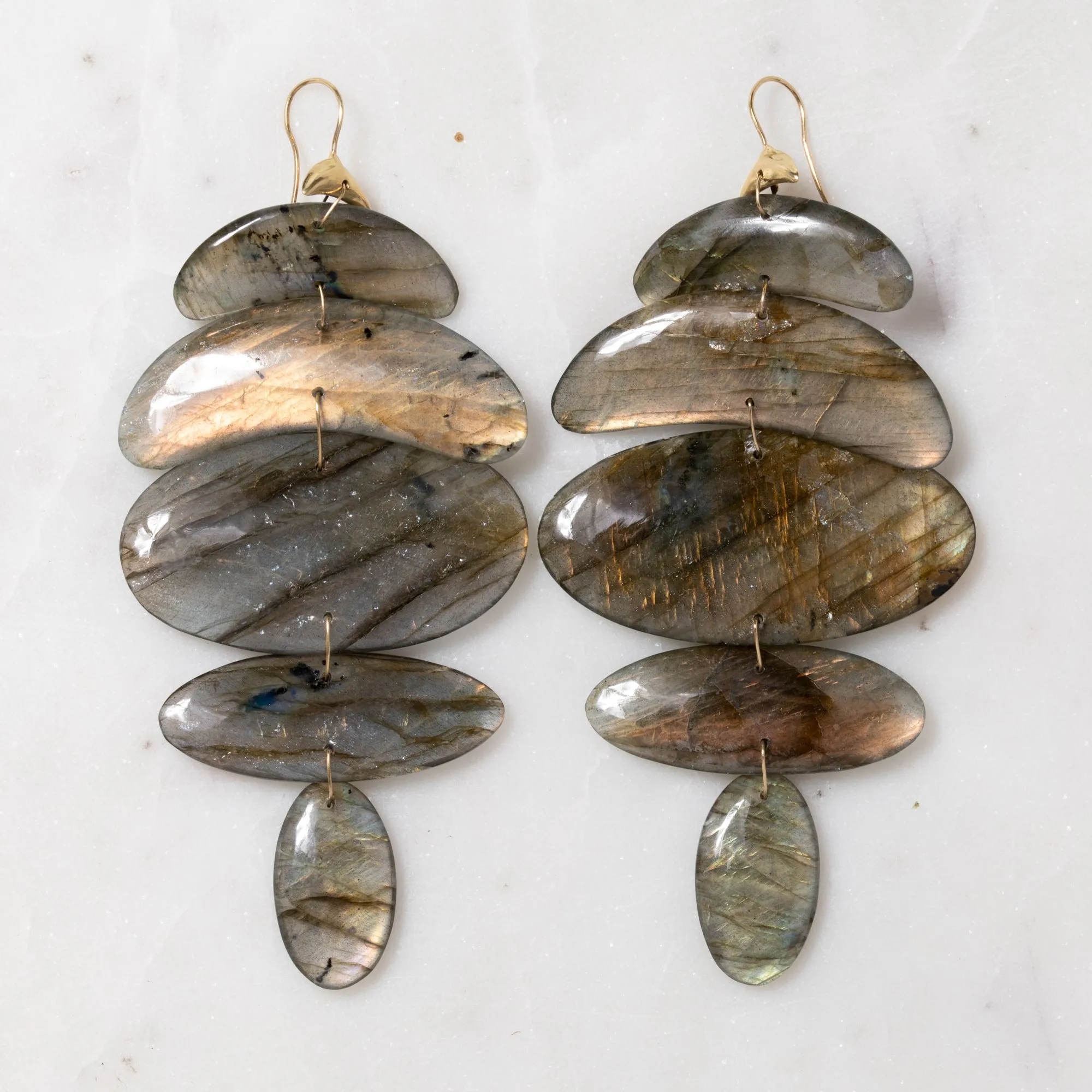 XL Large Totem Labradorite Earrings