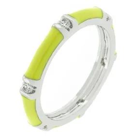 Yellow Enamel Stacker Ring