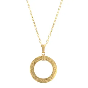 Yellow gold 10k Roman pendant paper clip chain-72979