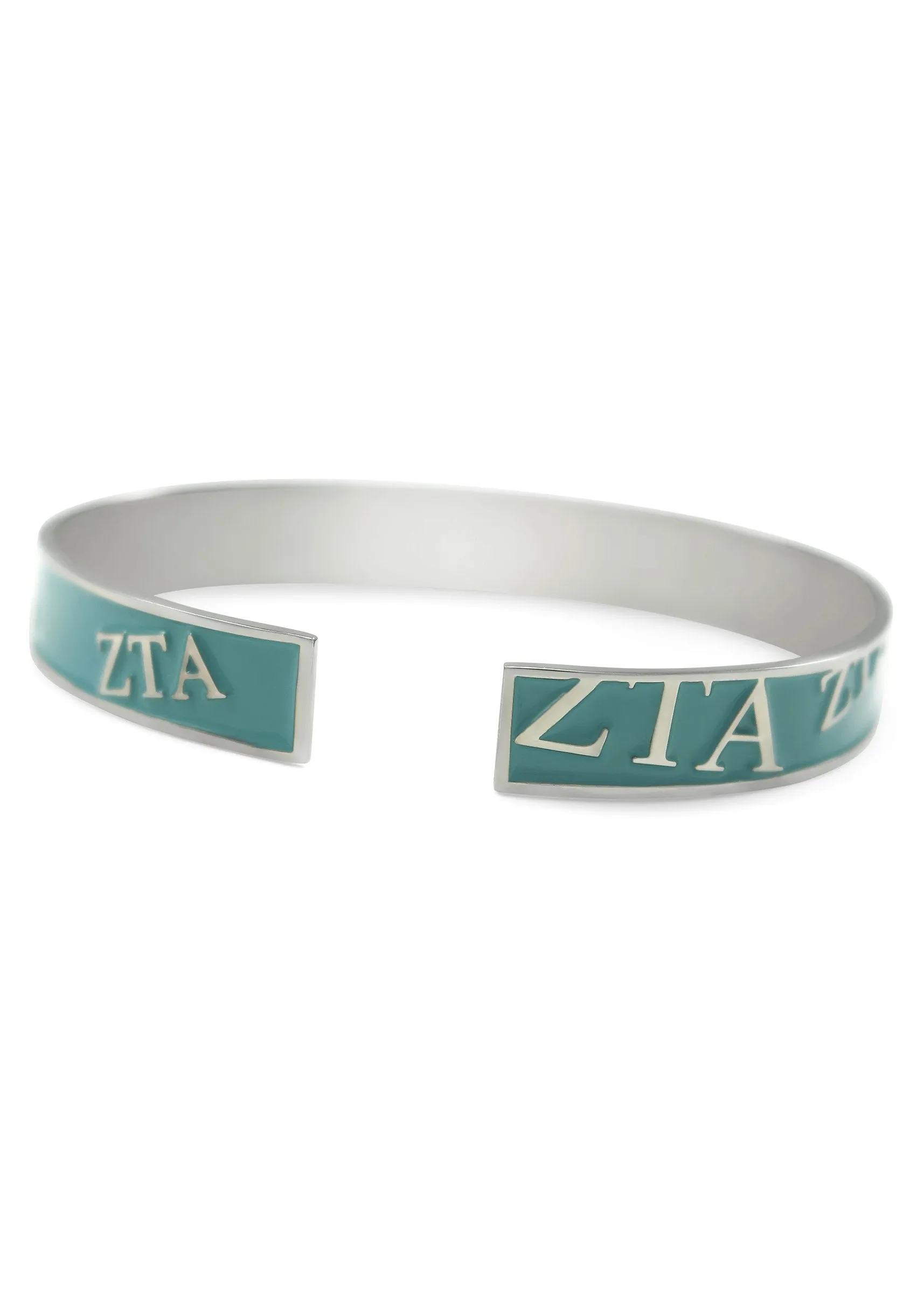 Zeta Tau Alpha Sorority Bangle Cuff Bracelet (Turquoise)