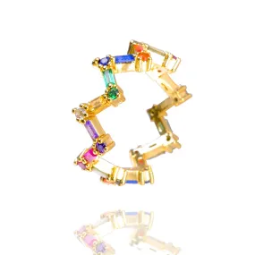 Zigzaga Rainbow Ring Gold